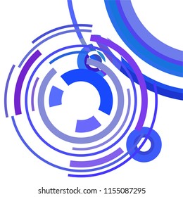 Abstract colored circles, lines, on white background, vector, business