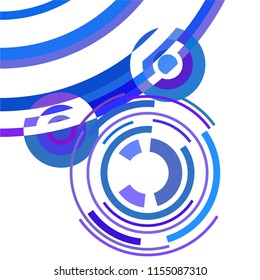 Abstract colored circles, lines, on white background, vector, business
