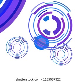 Abstract colored circles, lines, on white background, vector, business