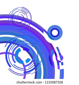 Abstract colored circles, lines, on white background, vector, business