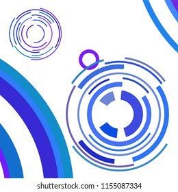 Abstract colored circles, lines, on white background, vector, business