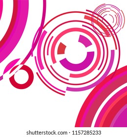 Abstract colored circles, lines, on white background, vector, business