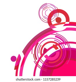 Abstract colored circles, lines, on white background, vector, business