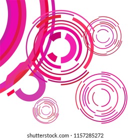 Abstract colored circles, lines, on white background, vector, business