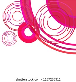 Abstract colored circles, lines, on white background, vector, business