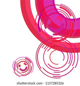 Abstract colored circles, lines, on white background, vector, business