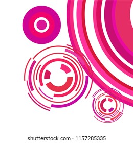 Abstract colored circles, lines, on white background, vector, business