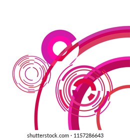 Abstract colored circles, lines, on white background, vector, business