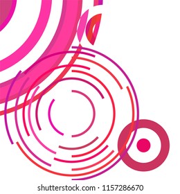 Abstract colored circles, lines, on white background, vector, business