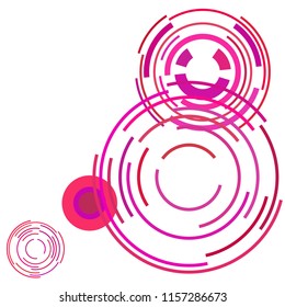 Abstract colored circles, lines, on white background, vector, business