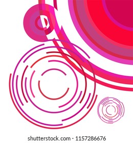 Abstract colored circles, lines, on white background, vector, business