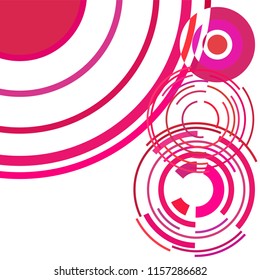 Abstract colored circles, lines, on white background, vector, business
