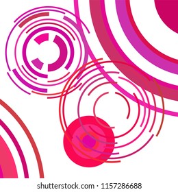 Abstract colored circles, lines, on white background, vector, business