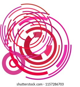 Abstract colored circles, lines, on white background, vector, business