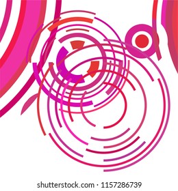 Abstract colored circles, lines, on white background, vector, business