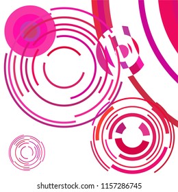 Abstract colored circles, lines, on white background, vector, business