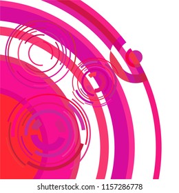Abstract colored circles, lines, on white background, vector, business