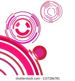 Abstract colored circles, lines, on white background, vector, business
