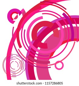 Abstract colored circles, lines, on white background, vector, business