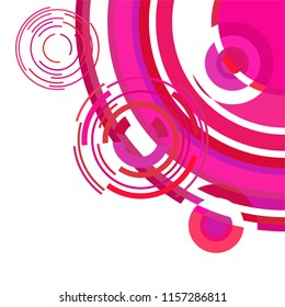 Abstract colored circles, lines, on white background, vector, business