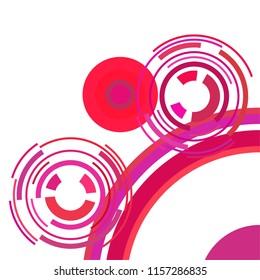 Abstract colored circles, lines, on white background, vector, business