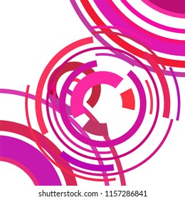 Abstract colored circles, lines, on white background, vector, business