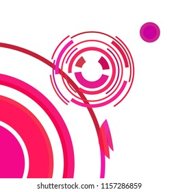 Abstract colored circles, lines, on white background, vector, business