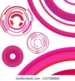 Abstract colored circles, lines, on white background, vector, business