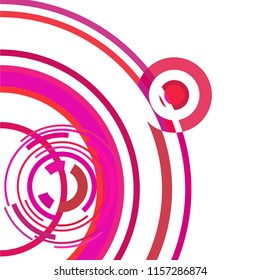 Abstract colored circles, lines, on white background, vector, business