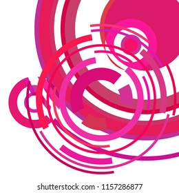 Abstract colored circles, lines, on white background, vector, business