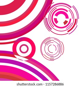 Abstract colored circles, lines, on white background, vector, business