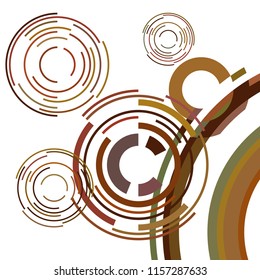 Abstract colored circles, lines, on white background, vector, business