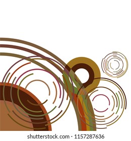 Abstract colored circles, lines, on white background, vector, business