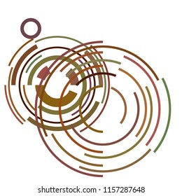Abstract colored circles, lines, on white background, vector, business