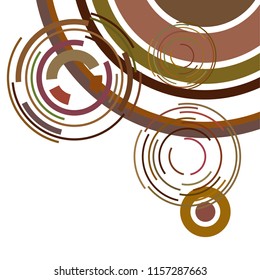 Abstract colored circles, lines, on white background, vector, business