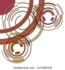 Abstract colored circles, lines, on white background, vector, business