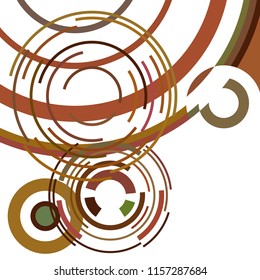 Abstract colored circles, lines, on white background, vector, business