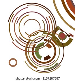 Abstract colored circles, lines, on white background, vector, business
