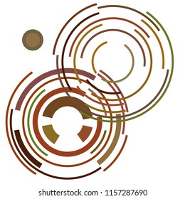 Abstract colored circles, lines, on white background, vector, business