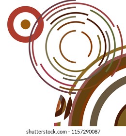 Abstract colored circles, lines, on white background, vector, business