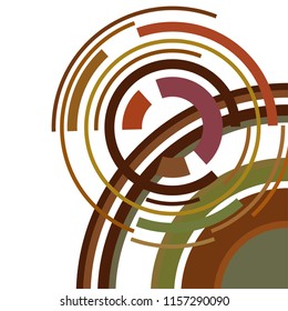 Abstract colored circles, lines, on white background, vector, business