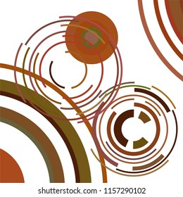 Abstract colored circles, lines, on white background, vector, business