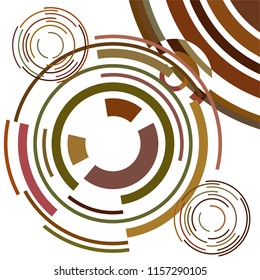 Abstract colored circles, lines, on white background, vector, business