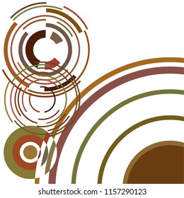 Abstract colored circles, lines, on white background, vector, business