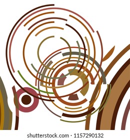 Abstract colored circles, lines, on white background, vector, business