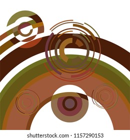 Abstract colored circles, lines, on white background, vector, business