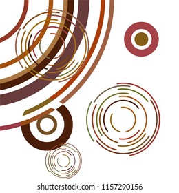 Abstract colored circles, lines, on white background, vector, business