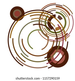 Abstract colored circles, lines, on white background, vector, business