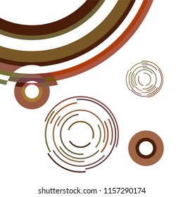 Abstract colored circles, lines, on white background, vector, business