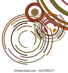 Abstract colored circles, lines, on white background, vector, business